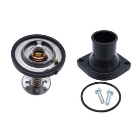 Prefer Warehouse Black Aluminum Straight Water Neck Housing With Thermostat 160 °C Compatible with GM Chevy GMC Motors with LS LS1 LS2 LS3 LS7 4.8L 5.3L 6.0L 6.2L V8