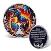 Leafence Sober Coin for Reborn Raptor Sobriety Chip Dinosaur Recovery