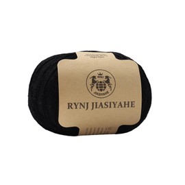 RYNJ JIASIYAHE Wool Yarn Inner Mongolian Cashmere Blend Yarn, Cashmere Yarn for Crocheting, 6-Ply Warm Soft Luxurious Hand Knitting Yarn (Black,1 Pack)