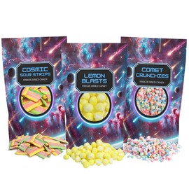 Freeze Dried Sour Candy Assortment, Party Treats and Gift Bag Fillers, Resealable Bags (Pack of 3)