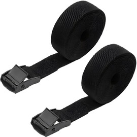 fogman Cargo Tightening Belt, Lashing Belt, Luggage Fastening Belt, Tie Down, Binding Belt, Set of 2 (Black, 3.3 ft (1 m)