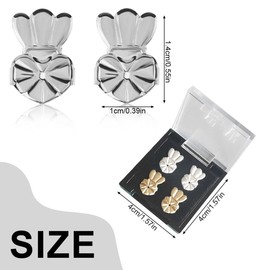 LEEQ Earring Lifter Adjustable Earring Lifter - 2 Pairs Hypoallergenic Ear Lobe Lifters for Earring Backs Earring Accessories, Pretty Women's Earring Clasps Lifters (Gold, Silver)