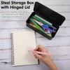 Steel Storage Box with Hinged Lid, 2 Pack Metal Container