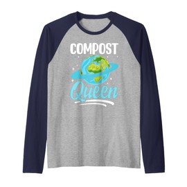 Compost Queen Gardening Sustainability Eco Friendly Raglan Baseball Tee
