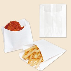 Shimojima Heiko Oil-resistant Snack Bags, Plain, 100 Pieces, White, Width 4.1 x Depth 1.4 x Height 5.1 inches (105 x 35 x 130 mm)