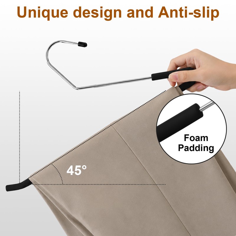 Pant Hanger,10 Pack,Pants Hnager Open Ended,Black