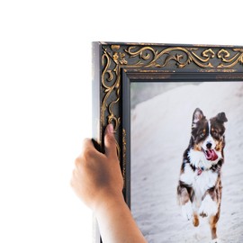 ArtToFrames 16x16 Inch Gold Picture Frame, This 2.63 Inch Custom Poster Frame is Antique Gold - Comes with Regular Glass and Corrugated Backing (WOM8133496-16x16)