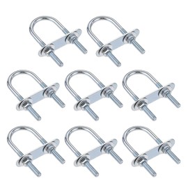 TA-VIGOR 8 sets M6 Round U-Bolts, 34mm Inner Width 75mm Length Steel U-Bolts with Nut, Plate, Washer for Attaching Piping Conduit Cable Tube Brackets Boat Trailer