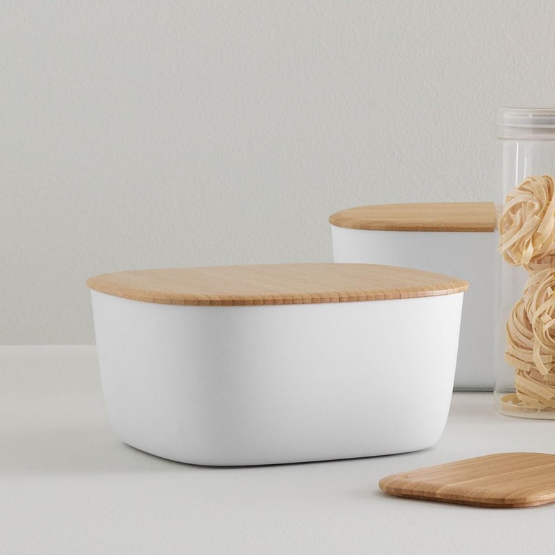 Stelton RIG-TIG Bread Bin Square White Plastic 23 x 23