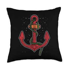 Anchor Christmas Pajama Cool Nautical Boating Boat Sailor Throw Pillow