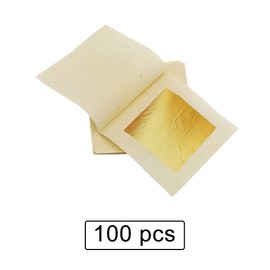 Edible Gold Leaf 24 Carat Gold Foil 100 Pieces 1.7"x1.7" for Handicraft Food Decoration, Baked Goods, Makeup, Cooking, Cakes & Chocolates, Decoration, Health & Spa