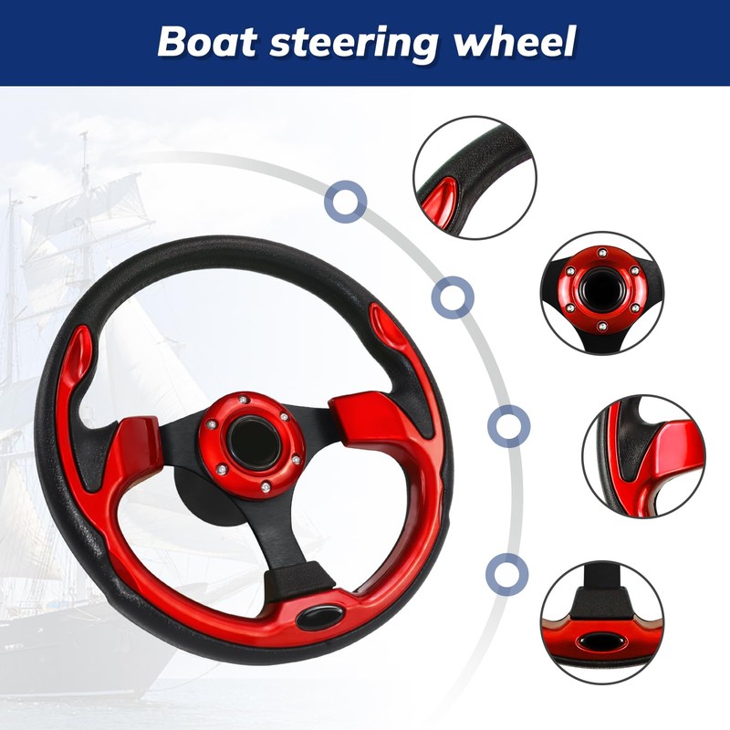 12.5 Inch Boat Steering Wheel with 3/4“ Axle Marine Steering
