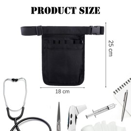 Belt Bag Work Retail, Nurse Belt Bag, Tool Bag for Men and Women, Nurse Bag with Adjustable Belt, Scissors Care Set Accessories, Tool Box, Black, black