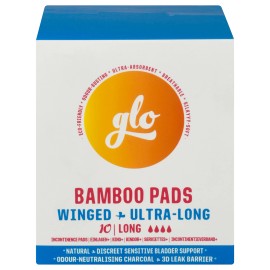 UD_Glo Case of 8-10 Count Disposable Long Bamboo Sens Incontinent Pads-Pads Long Bmboo Sens Bldr