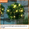 Easylife Set of 3 Solar Boxwood Topiary Lights. Pre-Lit Artificial