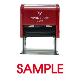 Vivid Stamp Sample Self Inking Rubber Stamp - Large - 3/4" x 1-7/8", Red