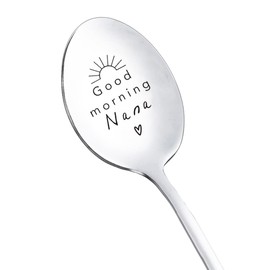 Nana Birthday Gifts for Grandma Grandmother Christmas Gifts for Nanny Nana Gifts from Granddaughter Grandson Good Morning Nana Spoon for Grandma Grandmom