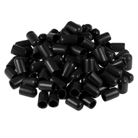TA-VIGOR 100Pcs Rubber End Caps, 10mm ID Round Flexible Screw End Caps Thread Protectors, Black Vinyl Bolt Covers Rubber Covers for Screws, Tubes, Cables, Wires, etc