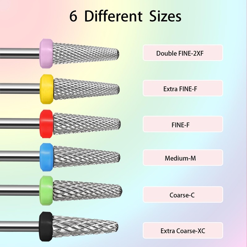 ERUIKA Tungsten Carbide Nail Drill Bits,3/32'' Efile Electric Cuticle Bits,