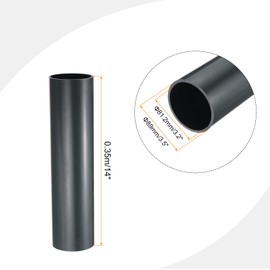sourcing map 3.5 Inch PVC Rigid Tube Round Pipe Hardware Tubing 81.2mm ID 89mm OD 35cm/14 Length Dark Grey High Impact for Water Pipe, Cable Sleeve