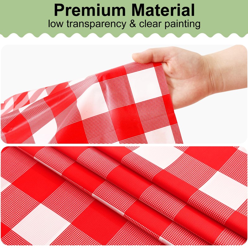 misaya 4 Packs 54 x 78 Inch Buffalo Disposable Table