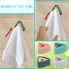 Pletpet 4Pcs Towel Hook Holder Grabber, Drill Free Self Adhesive
