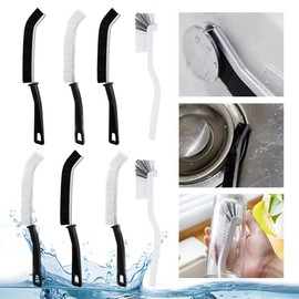 Zamety Pack of 8 gap cleaning brushes, joint brush bathroom, hard bristles, corner cleaning brush, door window rails, cleaning brush, floors bathroom and kitchen