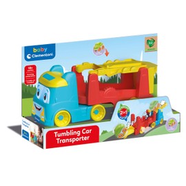 Clementoni - Toy Truck for Children, Tumbling Car Transporter Made of Recycled Plastic with Transporter, Motorway and Car, Spring Game 18-16 Months, Made in Italy, 17892