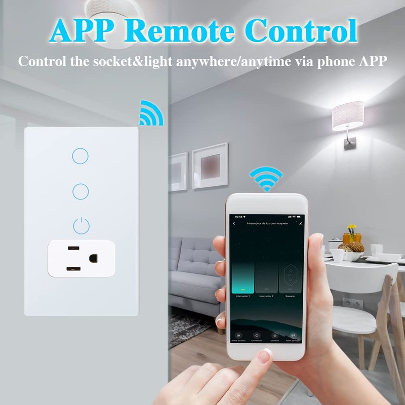 KEYGMA Combination Smart Touch Light Switch and Smart WiFi Power