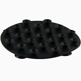 Ishizaki Kenzan Seisakusho Hanakatsu Double-Sided Suction Cup Mat, Round, Black, 3.5 inches (90 mm)