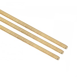 TA-VIGOR 3Pcs M2.5 x 250mm Brass Fully Threaded Rod, All Thread Studding Rod Bar for Anchor Bolts, Clamps, Hangers and U-Bolts