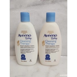 Aveeno lot of 2- AVEENO BABY CLEANSING THERAPY MOISTURIZING WASH 8 fl. OZ