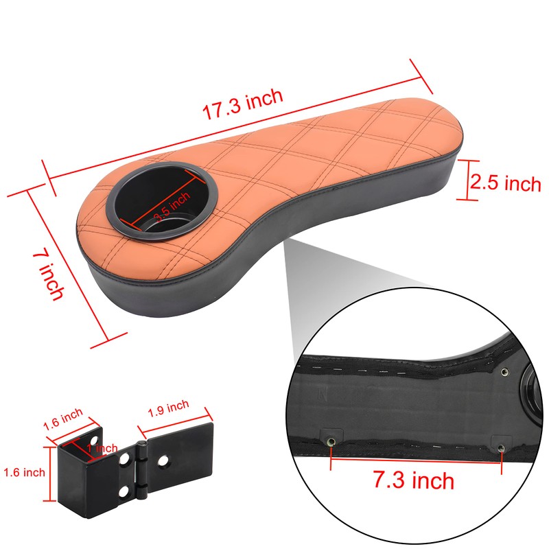 NOKINS Golf Cart Diamond Flip Armrest with Cup Holder, No