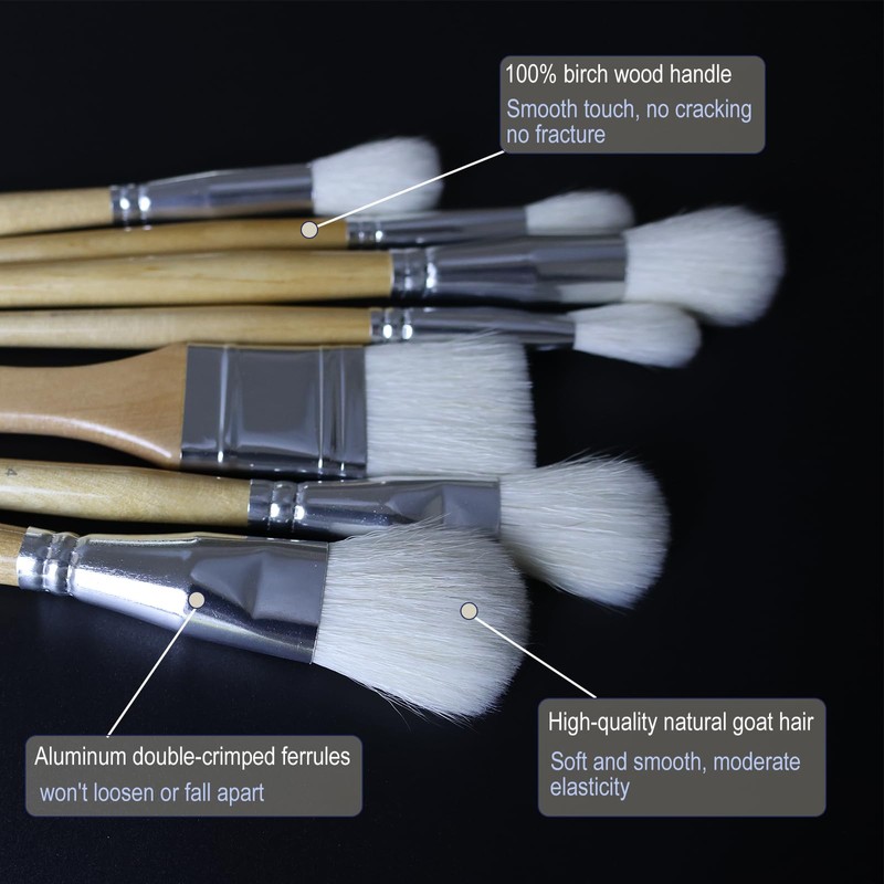 GACDR Blending Brushes for Acrylic Painting,7 Pieces Versatile Gilding Brush