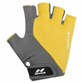 Nivia Men Coral Micro Gym Gloves (Yellow/Grey, Size - Medium) | Material - Leather | Weight Lifting Gloves | Exercise Gloves | Fingerless Grip Gloves | Fitness Gloves | Waterproof Gloves