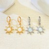 ALRNBY Gold Silver Sun Dangle Earrings for Women Dainty Opal