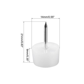 sourcing map Furniture Feet Nail Plastic Glide Nails Chair Table Leg Protector Pads 14mm Dia 20pcs