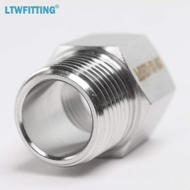 LTWFITTING Stainless Steel 316 Pipe 1/2" BSPP x 1/2" Male BSPT Adapter Fuel Gas Air (Pack of 5)