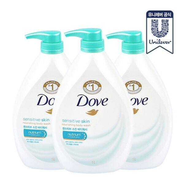 Dove Sensitive Body Wash 1L x 3 / 도브 센서티브