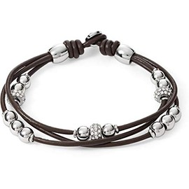 Fossil Bracelet for Women , 19 cm brown Genuine Leather Bracelet, JA6068040