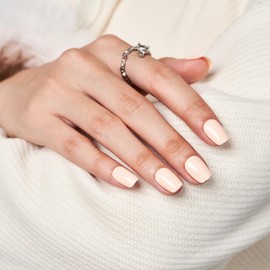 Nude Press on Nails Short Square Fake Nails 24Pcs Solid Color Full Cover Nails Press ons,Glue On Nails with Nail Glue,Nude False Nails Stick on Nails Visit the WOOYAS Store