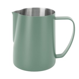 Stainless Steel Coffee Milk Frothing Pitcher, 600ml, Point Mouth Design, Dark Green