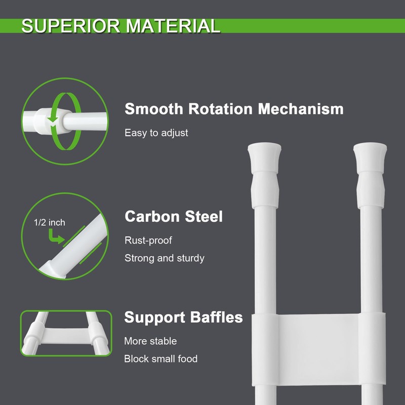 Reggory 4 Sets Double RV Refrigerator Bars, 15.8-27.6 Inches Non-Slip
