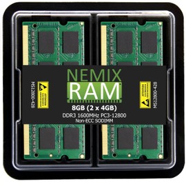 NEMIX RAM 8GB (2X4GB) DDR3 1600MHZ PC3-12800 2Rx8 1.35V 204-PIN Non-ECC SODIMM KIT Compatible with Synology Rackstation Diskstation RAM1600DDR3L-4GB NAS Memory
