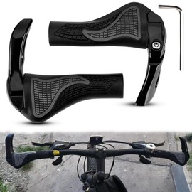 1 Paar Fahrradgriffe, Rutschfest Fahrradgriffe Ergonomisch, Zwei Seiten Lock-On Design Lenkergriffe Fahrrad mit Inbusschlüssel, Fahrrad Griffe für Mountainbike, Fahrräder, Rennräder (schwarz)