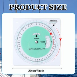 Saypacck Marine Navigation Slide Rule Nautical Plotter Protractor Ship Navigation Tools Course Plotter Divider