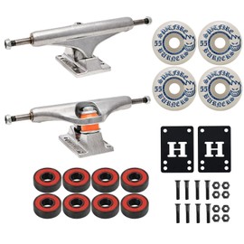 Independent Skateboard Trucks 139 Mid + 55mm Spitfire Burners Wheels, ABEC 5 Bearings