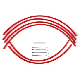 Carburetor Vent Overflow Hose Kit compatible with 1987-2006 Yamaha Banshee 350 Mikuni Keihin Carb (4mm ID Aftermarket Bowl Drains, Solid Brite Red)