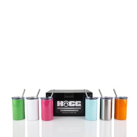 Hogg Mini Tumbler 6 Pack - 3oz Mini Skinny (Multi Color), Sublimation Shot Glasses with Lids, 3 oz Shot Glasses, Mini Tumblers with Lids and Straws, Sublimation Shot Glass Blanks