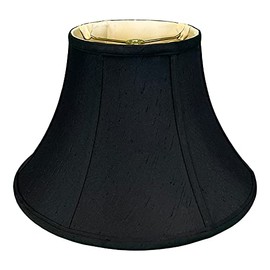 Royal Designs Shallow Bell Basic Lamp Shade, Black/Gold 8.5 x 16 x 10.25